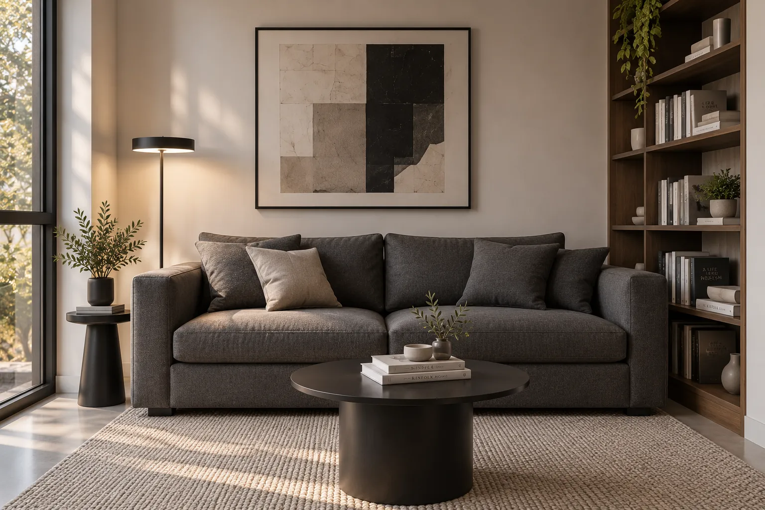 Optimisation d'un petit espace : détail des matières et du mobilier